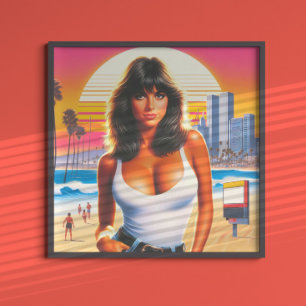 Poster Garota de Verão Retroactiva dos anos 80