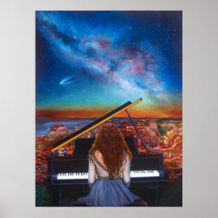 Poster Garota do Cartaz ao Piano