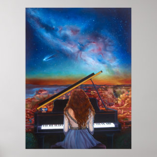 Poster Garota do Cartaz ao Piano