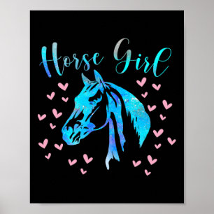 Poster Garota do Cavalo Corações Cavaleiro Equestre Crian
