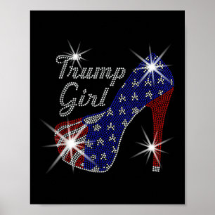 Poster Garota do Trump Salto Alto Bandeira Americana Voto