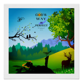 Pôster Garota e Esquilo na Vida Selvagem