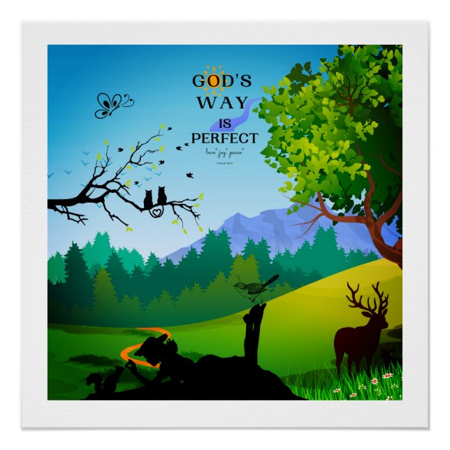 Pôster Garota e Esquilo na Vida Selvagem (Frente)