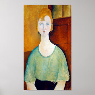 Poster Garota em uma blusa verde, Modigliani