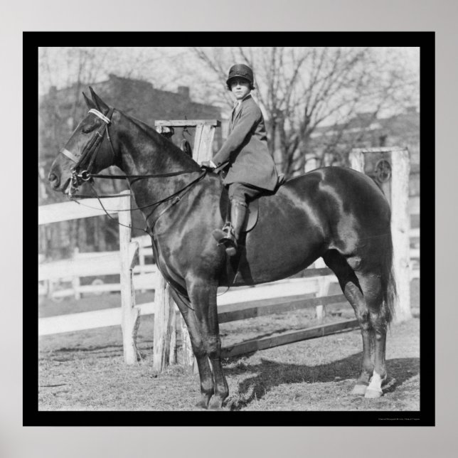 Poster Garota Equestrienne em seu cavalo 1926 (Frente)