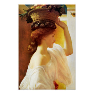 Pôster Garota Eucharis Leighton com cesta de atualizaçã