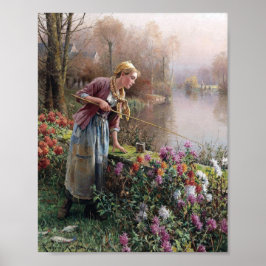 Poster Garota francesa pescando na Bretanha