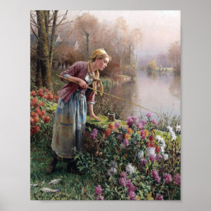 Poster Garota francesa pescando na Bretanha
