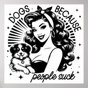 Poster Garota Glam Retro dos Anos 1950 Citação Engraçada