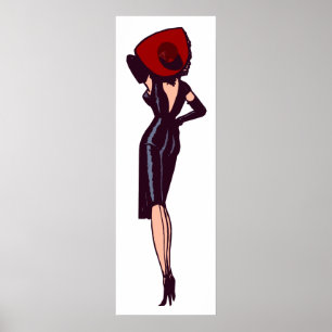 Poster Garota Glamurosa Vintage Pinup