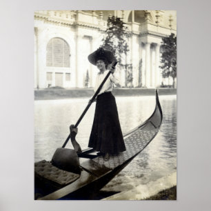 Poster Garota Gondola, Exposição Louis Rua 1904,