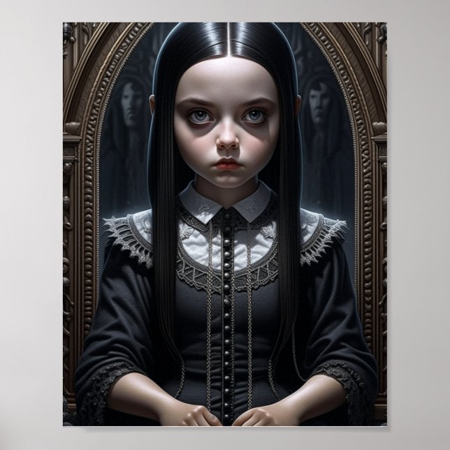 Poster Garota Gótica Assombra o Halloween (Frente)