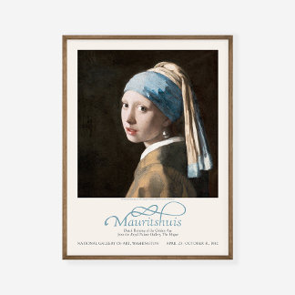 Poster Garota Jan Vermeer com uma exposição de arte sobre