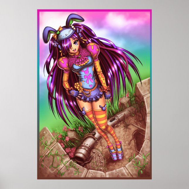 Pôster Garota japonesa de animação (Frente)