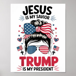 Poster Garota Jesus Meu Salvador Trump Presidente Christi