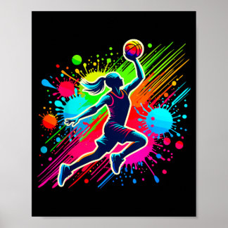 Poster Garota Jogadora de Basquete