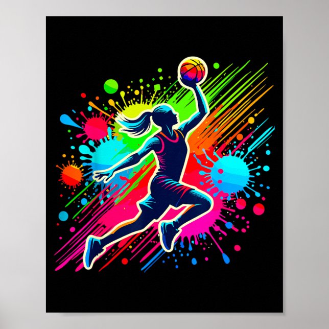 Poster Garota Jogadora de Basquete (Frente)