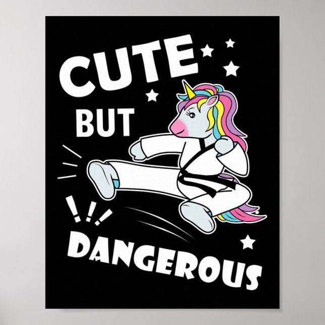Poster Garota Karate Engraçada Dão-de-presente de anivers (Frente)