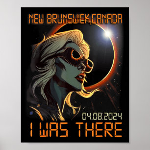 Poster Garota Loira Eclipse Solar Total 2024 New Brunswic