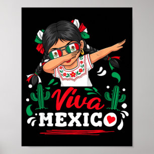 Poster Garota Mexicana Dabbing Viva México Cinco de Maio