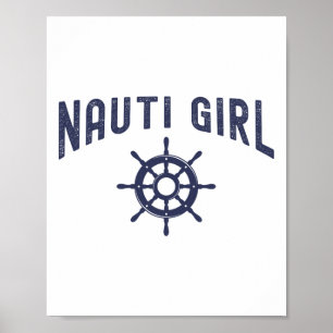 Poster Garota Nauti Design Engraçado de Embarcação Para M