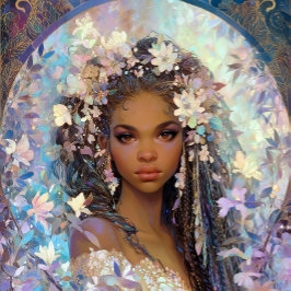 Poster Garota Negra Rainha Negra Arte de Fantasia Deusa