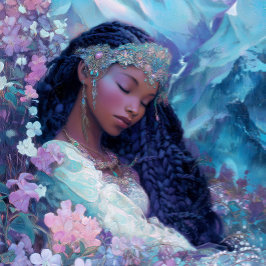 Poster Garota Negra Rainha Negra Arte de Fantasia Deusa