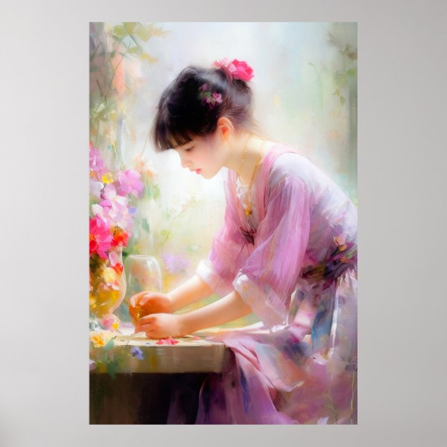 Poster Garota no Jardim Flor (Frente)