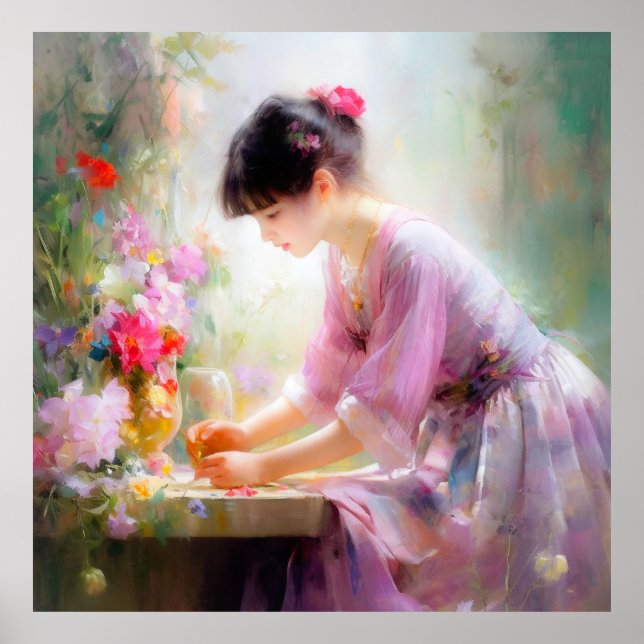 Poster Garota no Jardim Flor (Frente)