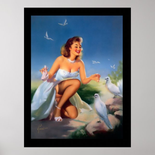 Pôster Garota Pin-Up Cartaz Vintage (Frente)