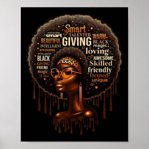 Poster Garota Preta Eu Sou Mês da História Negra Orgulho 