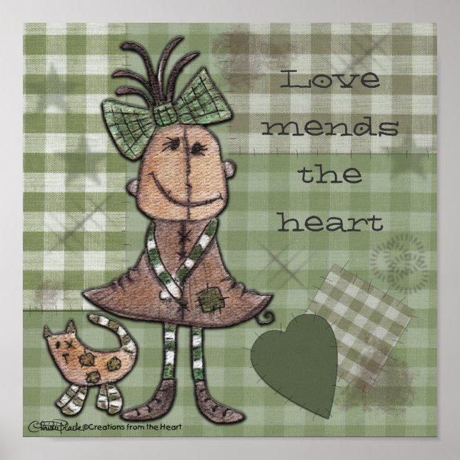 Pôster Garota primitiva e gato (Frente)