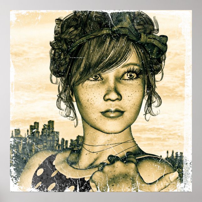 Poster Garota Retro (Frente)