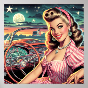Poster Garota Retro Bonita