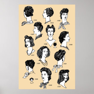 Poster Garota retrô de Barber Vintage