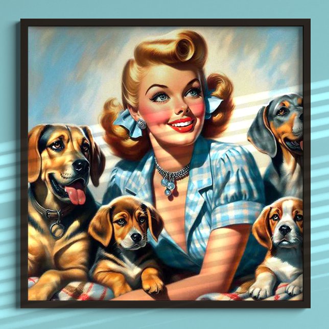 Poster Garota safada com cachorros (Criador carregado)