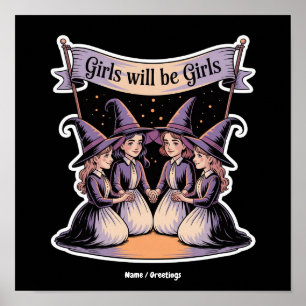 Poster Garota Será Garota Bruxa Engraçada Dia das Bruxas