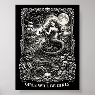 Poster Garota Será Garotas Fu Mística Feminina Sereia