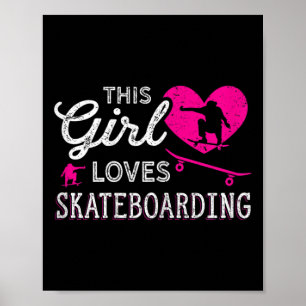 Poster Garota Skatista Vintage Skateboard - Mulher Skatis
