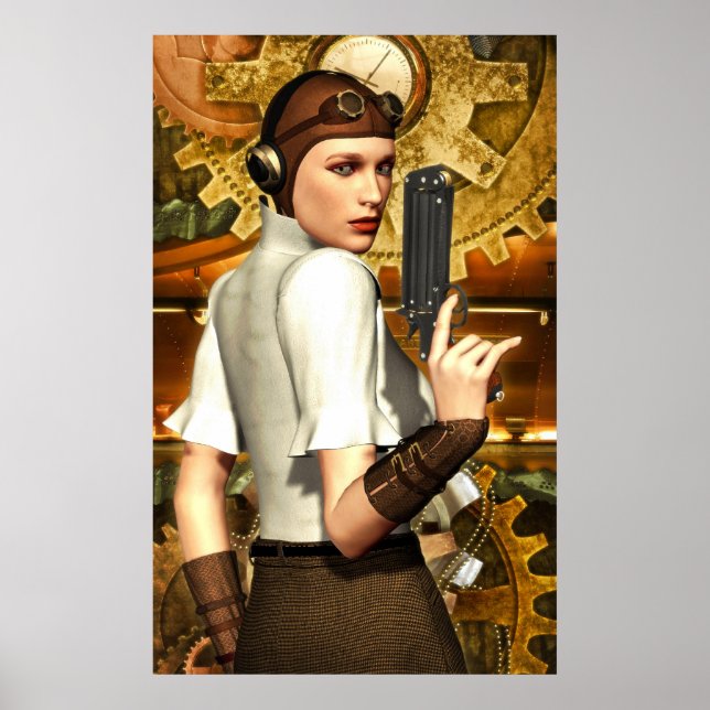 Poster Garota Steampunk (Frente)