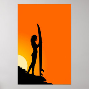 Poster Garota Surfista