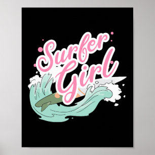 Poster Garota Surfista Surfando