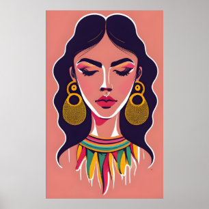 Poster Garota tímida pisca