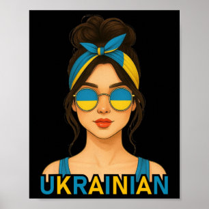 Poster Garota Ucraniana Bandeira da Ucrânia Namorada Ucra