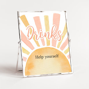 Poster Garota Um Pequeno Raio de Bebidas de Chá de fralda