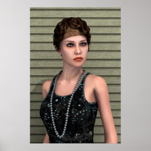 Poster Garota Vintage