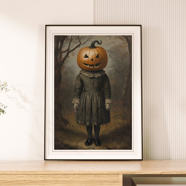 Poster Garota Vitoriana Com Muro De Halloween De Cabeça D (Criador carregado)