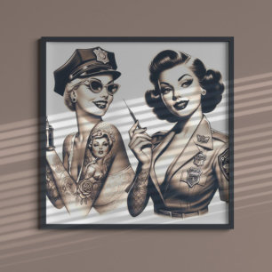 Poster Garotas da Polícia Tatuadas