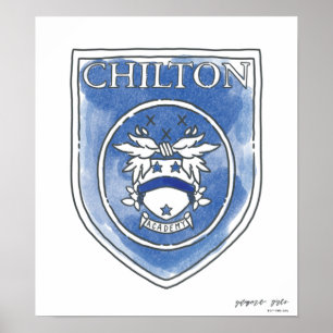 Poster Garotas Gilmore Crachá Chilton Academy Watercolo