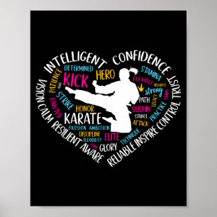 Poster Garotas Karate Coração Adolescentes Artes Marciais